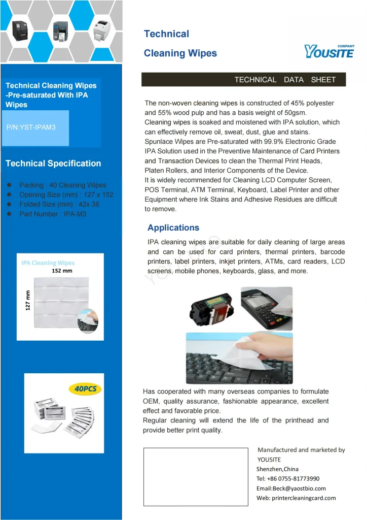 IPA-M3 Cleaning Wipes 