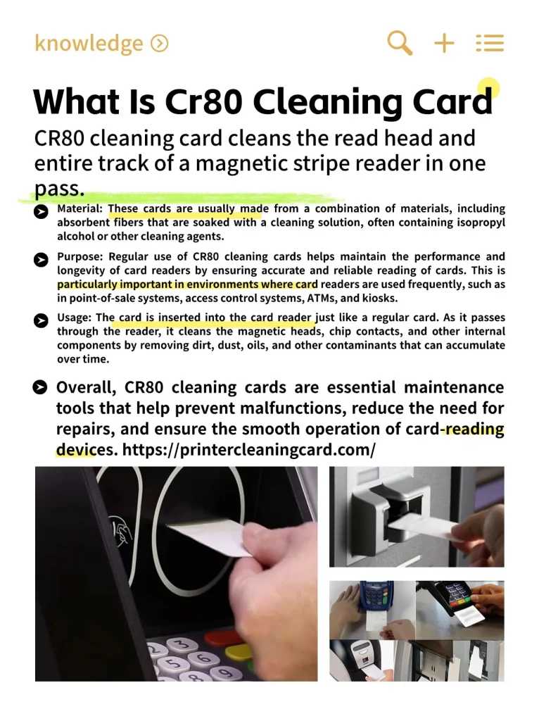 What Is CR80 Cleaning Card