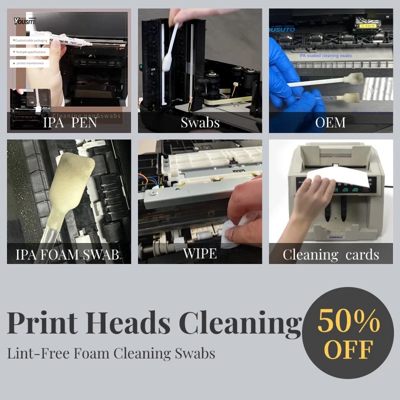 Lint-Free Foam Cleaning Swabs for Print Heads